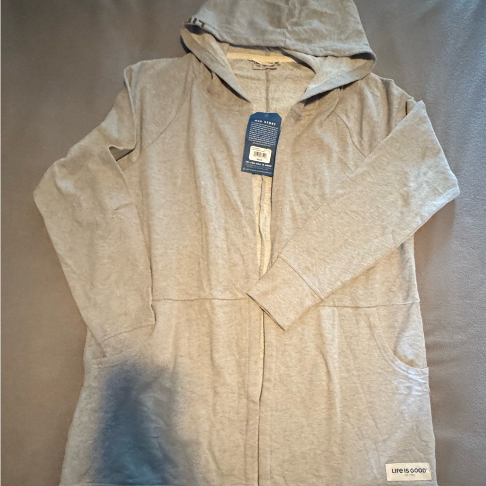Life is Good Light Gray Hooded Jacket